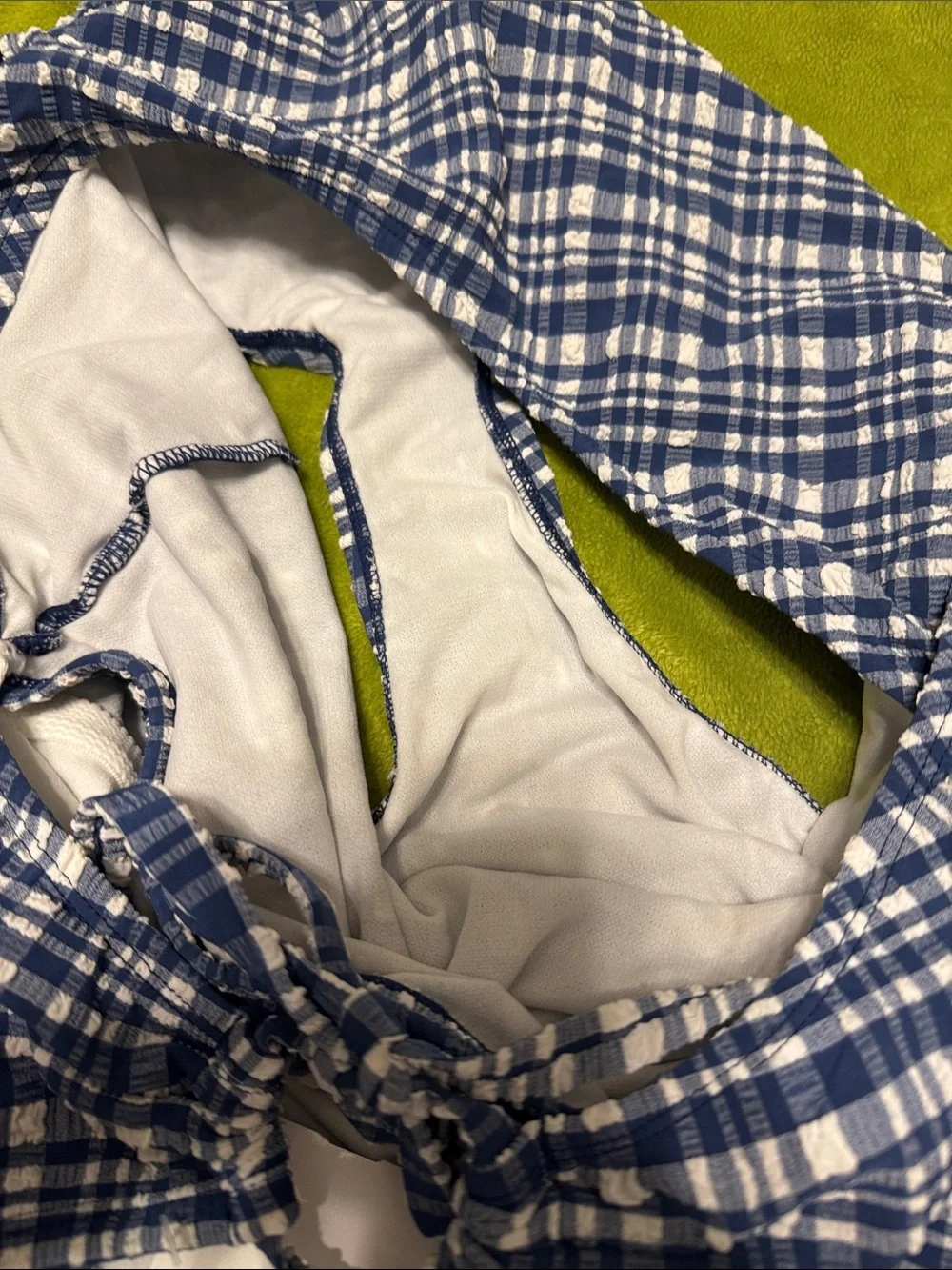 ModCloth X Collectif Rainbow Shark Swim 1X and Blue Gingham 1 piece
